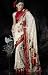 Apparel : Cream Party Wear Sequined Embroidered Georgette Sari