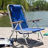 WearEver Aluminum Hi-Back Backpack Beach Chair Color - Royal Blue