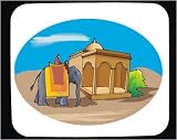 Mauspad mit Dekoration - Dickhäuter, Indien, Elefanten, Tier, Reiten, Asien, Denkmal, Tourismus, Besucher