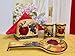 ACK Tuscany European Fruit Ceramic Hand Painted Table/Stove Top Set of 4PCS, Pepper and Salt Shakers, Napkin Holder and Spoon Rest, Kitchen Décor