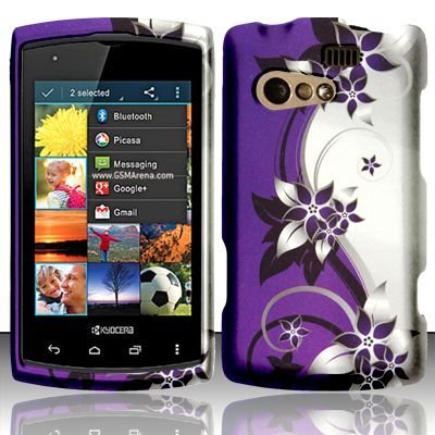 Purple Vines Hard Case Snap On Rubberized Cover For Kyocera Rise C5155