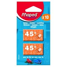 Maped MatCutter 45 Degree Replacement Blades for Beveled Cuts, 10 Steel Blades per Pack (094593)