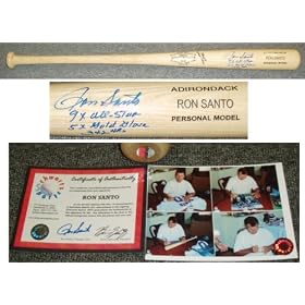 <b>Ron Santo Signed Name-Engraved Bat w/3 Inscriptions - Chicago Cubs MLB Baseball Sports Memorabilia</b>