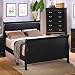 Louis Philippe Black Queen or King Size Sleigh Bed
