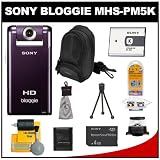 Sony Bloggie MHS-PM5K 1080 HD Video Snap Camera Camcorder with 360° Fisheye Video Lens (Violet) with 4GB MS Card + Battery + Case + Accessory Kit
