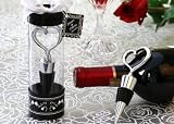 Sterling Heart Bottle Stopper in Tall Showcase Display Box (Set of 6) - Baby Shower Gifts & Wedding