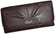 Women's Coach Ashley Leather Checkbook Wallet Mahogany