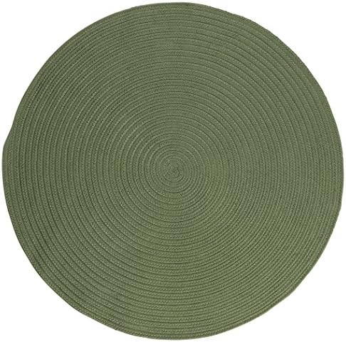 Boca Raton Polypropylene Braided Round Rug, 6-Feet, Moss Green