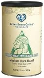 Green Beans Coffee Organic Decaf Peru Machu Picchu Medium Dark Roast Coffee, 13.0 -Ounce Tins (Pack of 2)