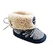 Weixinbuy Baby Girls Knit Soft Fur Winter Warm Snow Boots Crib Shoes