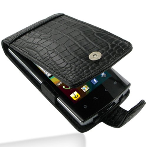 PDair F41 Black Crocodile Pattern Leather Case for Acer Liquid Metal S120