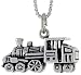 Sterling Silver Oxidized Coho choo choo Train Pendant, 7/16