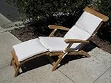 New Steamer Chair Cushion Pad Sunbrella Canvas Canvas