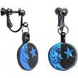 Handcrafted Blue Dichroic Star and Moon Clip On Earrings