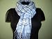 Blue and white 100% Viscose Yarn Dyed Scarf