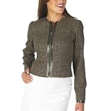 Mossimo Black: Cropped Zip Front Jacket-Brown