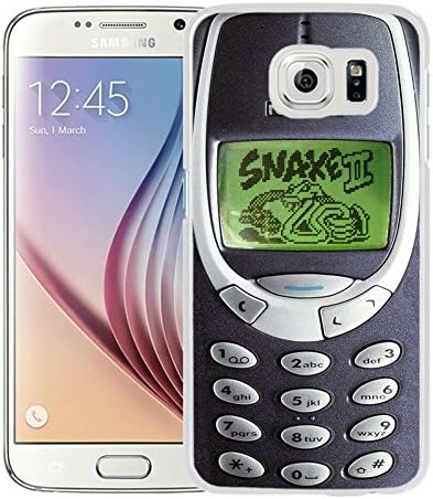 S6 Case,Galaxy S6 Case,Nokia 3310 Mobile Phone Classic Snake Game Retro Samsung Galaxy S6 Case [PC White]