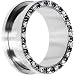 26mm Stainless Steel Black Clear Gem Screw Fit Tunnel