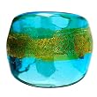 Handmade Blue Gold Foil Glass Ring