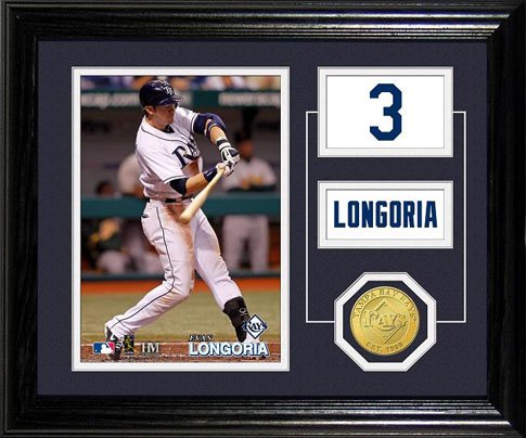 Highland Mint MLB Tampa Bay Devil Rays Evan Longoria Player Pride Desktop Photo Mint