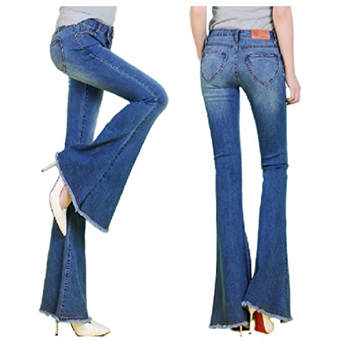 ナナコレクション Nana_Collection 秋 春 ハート型 美脚 脚長 ブーツカット ウォッシュド加工 フレイド フレア ジーパン