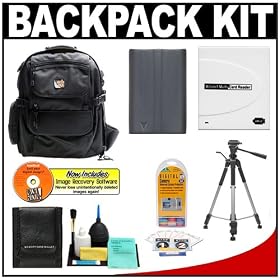 Aktiv PAK Professional All Weather Multi Purpose Photo/ Computer Laptop Backpack with BP-511a Battery + Tripod + Accessory Kit for Canon EOS 10D, 20D, 30D, 40D, 50D & 5D Digital Rebel Digital SLR Cameras