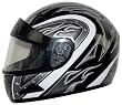 Vega Mach 1 Black Heat Graphic Large Full Face Snowmobile Helmet