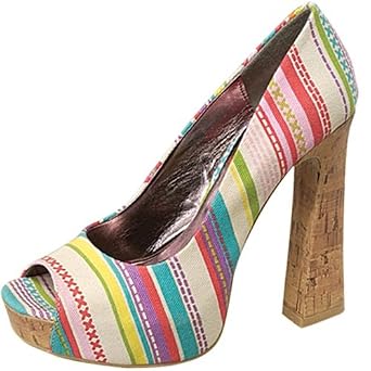  COLORFUL STRIPE PRINT SUMMER PUMP