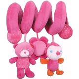 Pink Spiral Activity Wrap Baby Girl Toy. Newborn Rattle Toy. Chip Chip Collection.