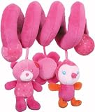 Pink Spiral Activity Wrap Baby Girl Toy. Newborn Rattle Toy. Chip Chip Collection.