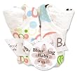 Blooming Bouquet Bib- 4-Pack Set: Cupcake Print Twill (1), Dot Print Twill (1), Stripe Print Twill (1), 203C Velour (1); 9" X 13"