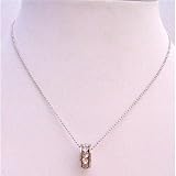Une225 Ring Pendant Necklace Embedded w/ Cubic Zircon Necklace