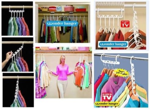 8 X Space Saver Wonder Magic Clothes Hangers Closet Organizer Hooks Racks