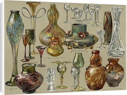 Canvas Prints of Art Nouveau Glassware from Mary Evans