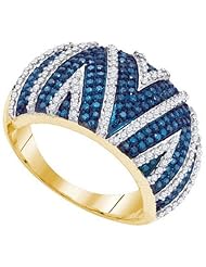 0.90CTW BLUE DIAMOND MICRO-PAVE RING