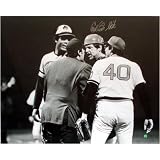 Carlton Fisk Arguing with Umpire Signed 16x20