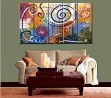 Modern Abstract Oil Painting on Canvas Stretched-Framed - Happy