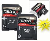 2 Pack SanDisk OEM Super-Speed Ultra II Plus Memory Card with Built In USB Flash Drive - 1 GB - For Camera, Camcorder, Mobile Phones, Gaming Devices, PDA - SDSDPH-1024-901 - Bulk