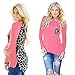 hqclothingbox Fashion Women's Sexy Crewneck Leopard Long Sleeve T-shirts Tops
