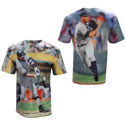 MLB Boy's New York Yankees Alex Rodriguez Sublimated High Definition Photo Tee Shirt (Yankees, Medium)