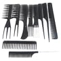 TRIXES Set de 10 peignes de coiffeur en plastique