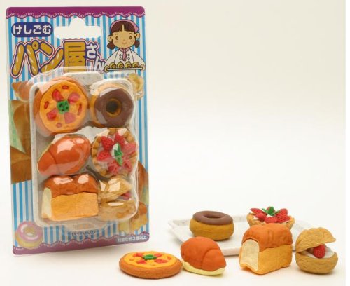 IWAKO Japanese Eraser / BAKERY ERASER SET ON CARD