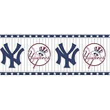Blue Mountain Wallcoverings 594311 New York Yankees MLB Prepasted Wall Border