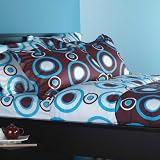 Urban Circles - Aqua/White, Fitted Sheet, King