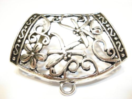 6pcs Scarf Jewelry Alloy Silver Dragonfly Slide Pendant Scarf Accessories