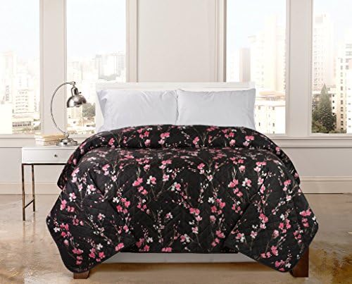 Studio 1012 Quilted Modern Print Bedspread Coverlet with REVERSIBLE Box Stitch - 86" x 86" (Full/Queen)