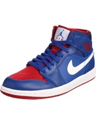 Apparel: Mens Nike Air Jordan 1 Mid Retro Pistons QS Basketball Shoes Game Royal/Gym Red/White 554724-407 Size 10.5