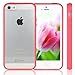 iPhone 5 Case, JETech® Apple iPhone 5/5S Case Bumper Shock-Absorption Bumper and Anti-Scratch Clear Back for iPhone 5/5S (1- Red/Pink)