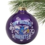 NBA New Orleans Hornets Purple Traditional Glass Ball Ornament