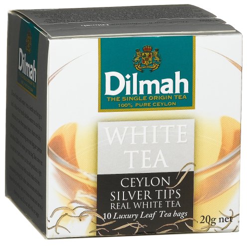 Dilmah White Tea, Ceylon Silver Tips Real White Tea, 10-Count Luxury Leaf Teabags (Pack of... by Dilmah